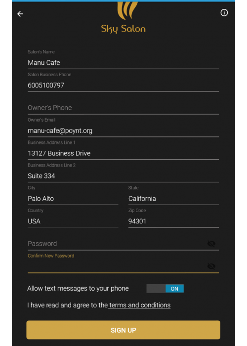 Business Signup Link