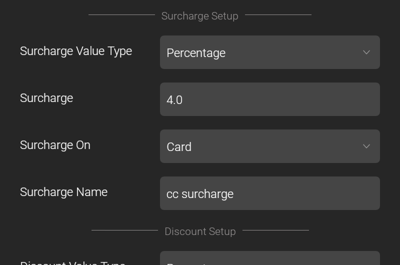 Enable Manage Surcharge